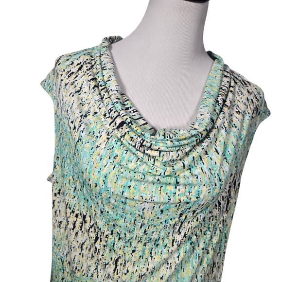 Kasper X-Large XL Mint Multicolored Patterned Blouse - Picture 2 of 6